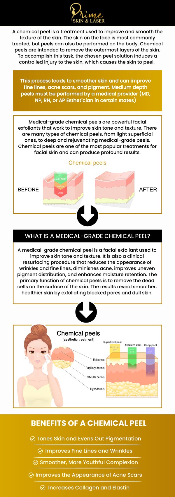 Rejuvenate the health and appearance of your skin with the help of our chemical peel treatment, which we offer at Prime Skin & Laser Med Spa. Contact us today or schedule an appointment online! We are conveniently located at 5748 N Canton Center Rd, Canton, MI 48187.