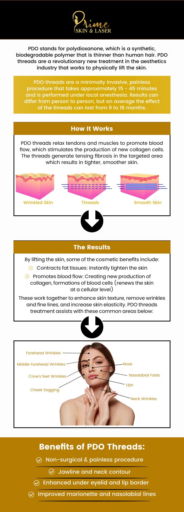 Discover the amazing benefits of PDO thread lift at Prime Skin & Laser Med Spa. For more information, contact us or schedule an appointment online. We are conveniently located at 5748 N Canton Center Rd, Canton, MI 48187. We serve clients from Canton MI, Westland MI, Plymouth MI, Wayne MI, Superior Charter Twp MI, Frain Lake MI, Romulus MI, Belleville MI, Ypsilanti MI, and Van Buren Charter Township MI.